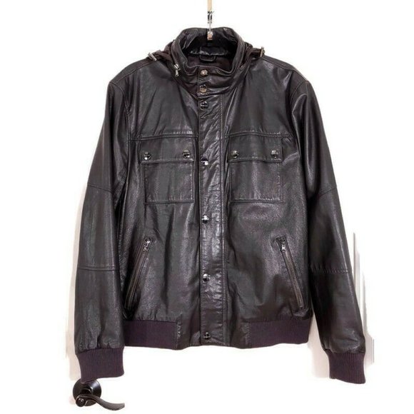 Michael Kors Other - FINAL MARKDOWN Michael Kors Mens Black Leather Moto Biker Jacket